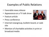 Examples of Public Relations