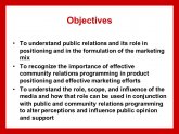 Public Relations objectives